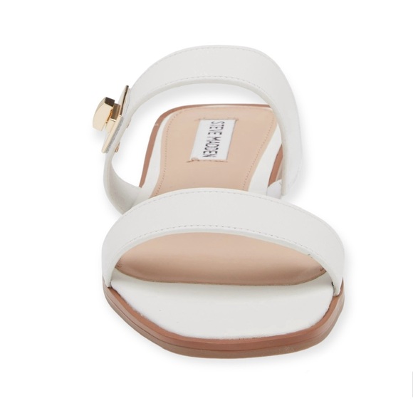 STEVE MADDEN Harrlie Slide Sandal White Gold Accents Flats NWT - Picture 3 of 10